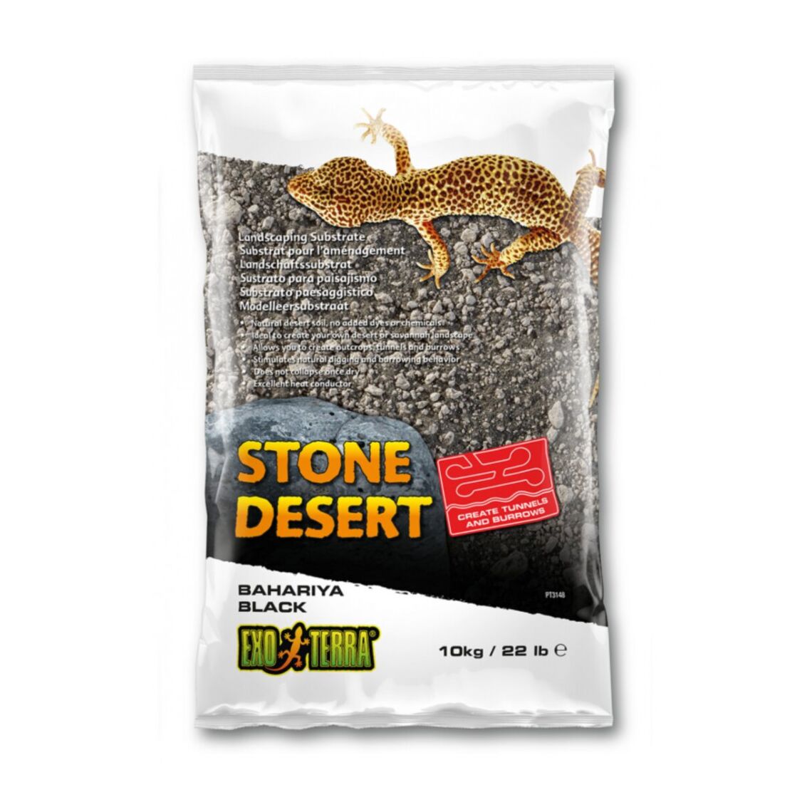 EXO TERRA Грунт пустынный с глиной "Bahariya Black Stone Desert" черный 20кг