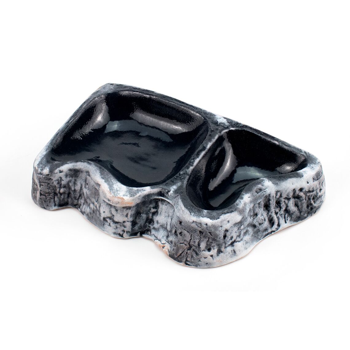 NOVAMARK TERRA Керамическая кормушка двойная угловая белая 14*24*3,5 см