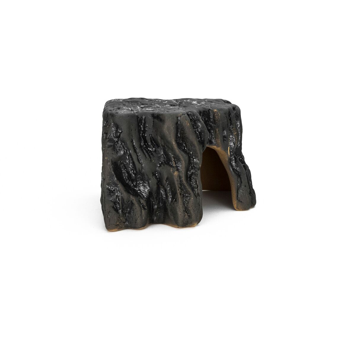 NOVAMARK Керамическое Укрытие Пень угловой черный 13,5x10x10см